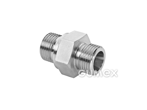 Šroubení pro hydrauliku vysokotlaké, těžká řada, vnější závit M14x1,5 - vnější závit M16x1,5, těsnění těleso, těsnění koncovka, ocel